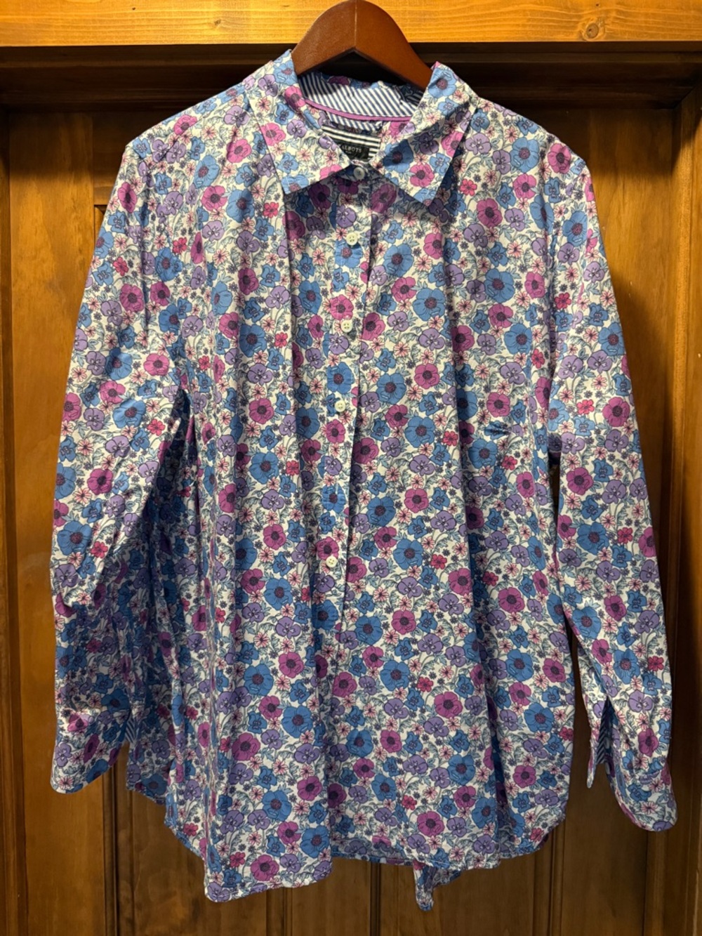 Talbots lightweight floral cotton blouse 2X